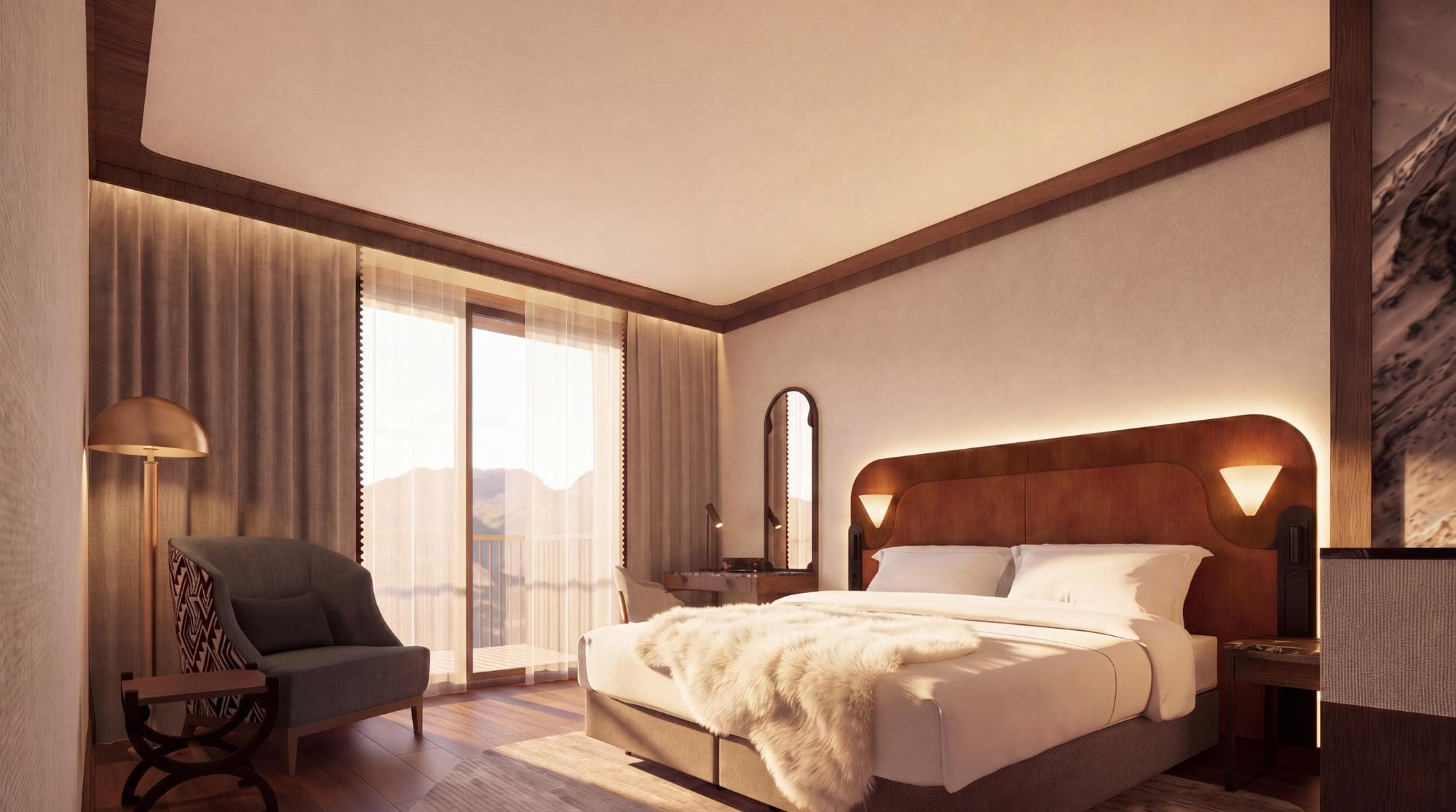 Radisson Zakopane — wnętrze apartamentu z widokiem na góry